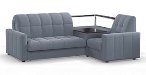 Угловой диван Инсбрук NEXT 140 K-4 с полкой венге цвет Серо-синий
